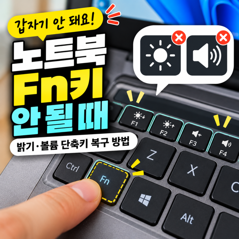 노트북 Fn키가 안 될 때｜밝기·볼륨 단축키 복구 방법