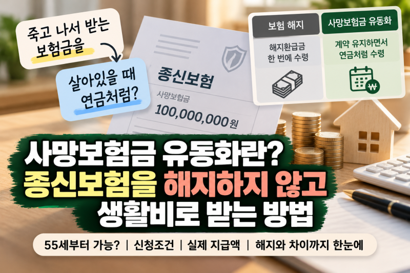 사망보험금 유동화란?｜종신보험을 해지하지 않고 살아있을 때 받는 방법