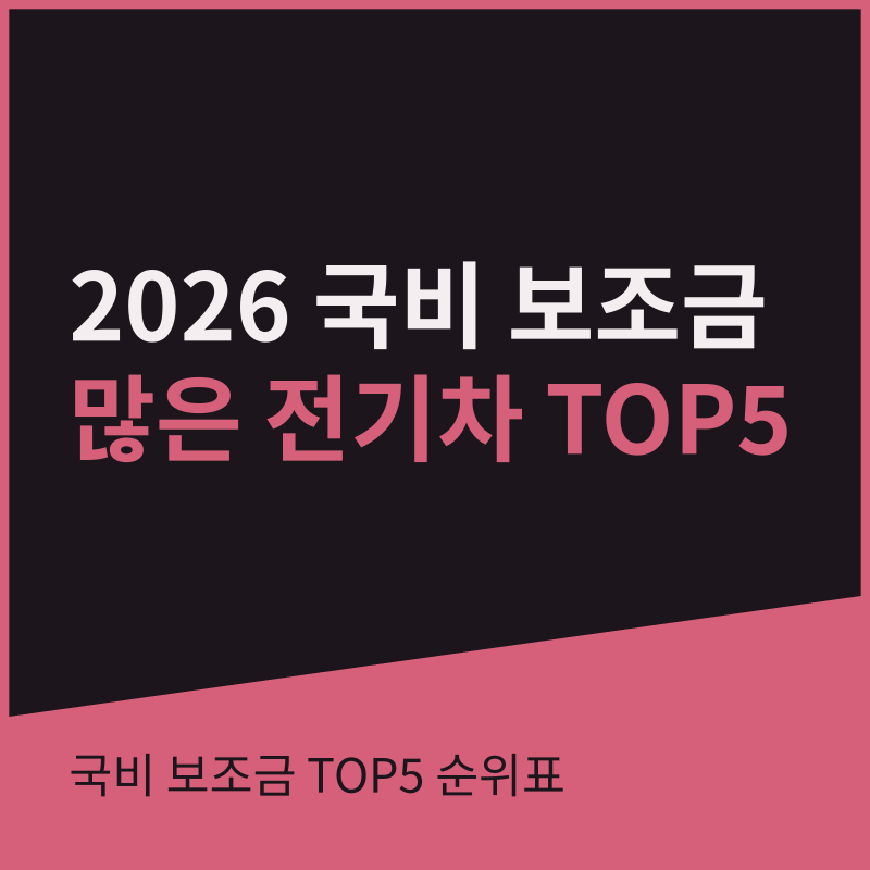 2026 국비 보조금 많은 전기차 TOP5, 570만원 아이오닉6·EV6부터 코나 일렉트릭까지