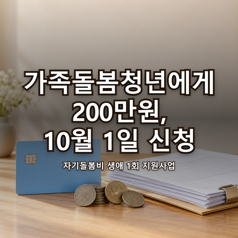 가족돌봄청년 자기돌봄비 200만원 "부모님 돌보면 다 받아?" 10월 1일 신청