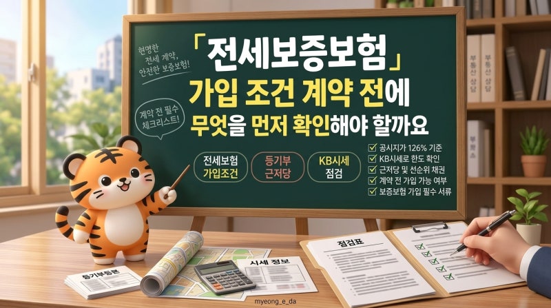 부동산 전세보증보험 가입 조건 계약 전에 무엇을 먼저 확인해야 할까요