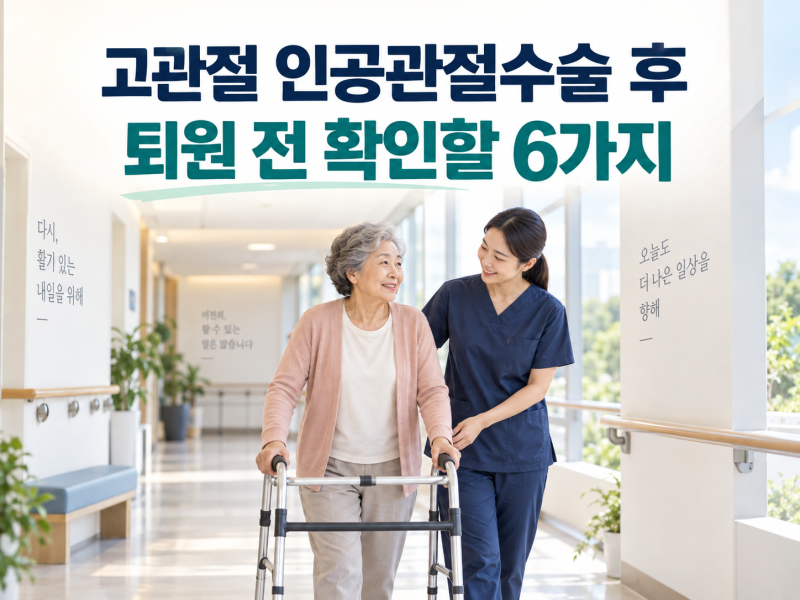 고관절 인공관절수술 후 퇴원 전, 보호자가 확인할 6가지