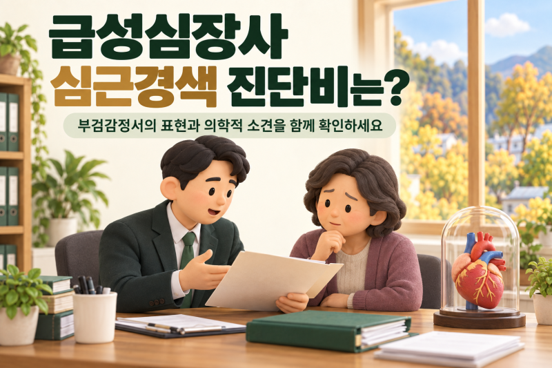 급성심장사, 부검에 ‘심근경색’이 없으면 진단비를 못 받나요?