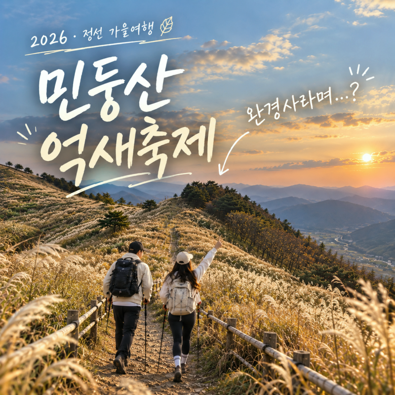 2026 민둥산 억새축제 기간 주차, 완경사도 만만치 않았던 은빛 억새 산행