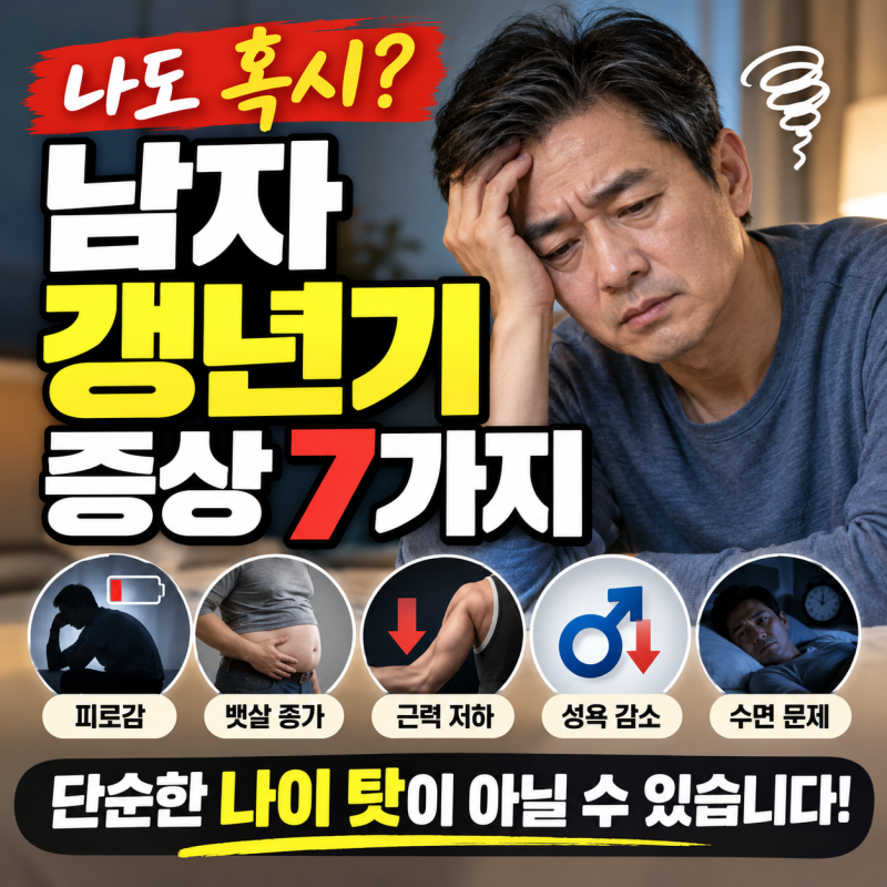 남자 갱년기 7가지 증상과 관리법 정리