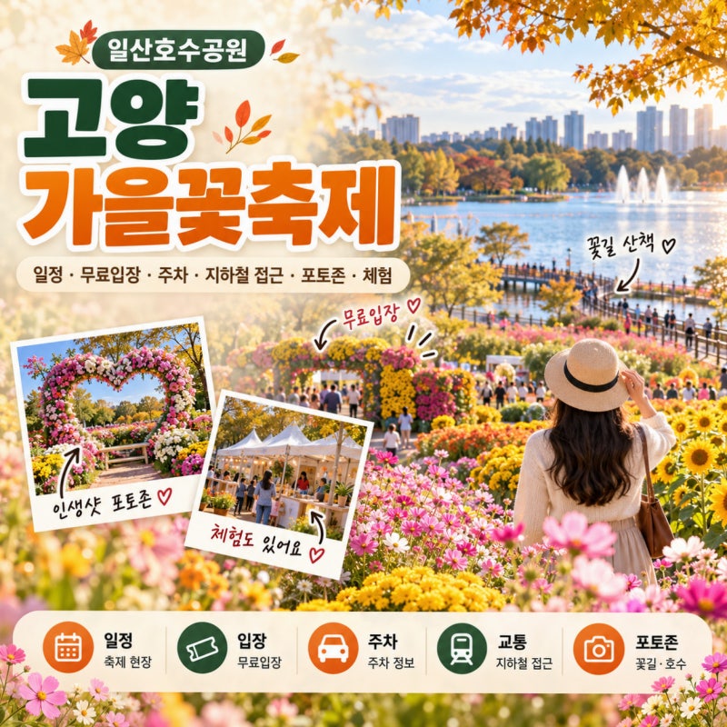 고양가을꽃축제 일산호수공원 일정과 무료입장 방법 (+주차, 지하철 접근, 포토존, 체험)