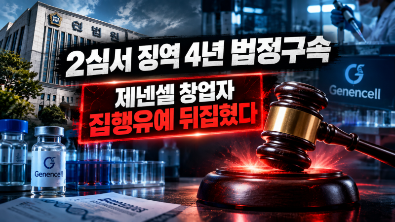 [속보] '김승원 청탁' 제넨셀 창업자, 2심서 징역 4년 법정구속… 집행유예 뒤집힌 이유
