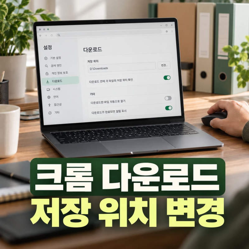 Google Chrome 다운로드 파일 저장 위치 변경하는 방법