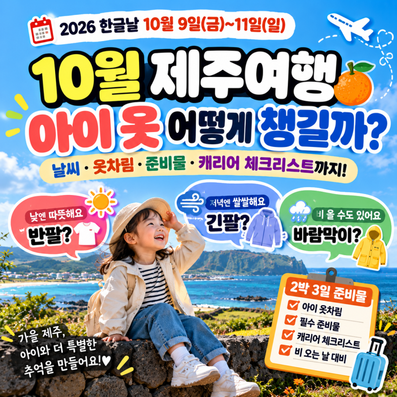 2026년 10월 제주 날씨·옷차림 총정리