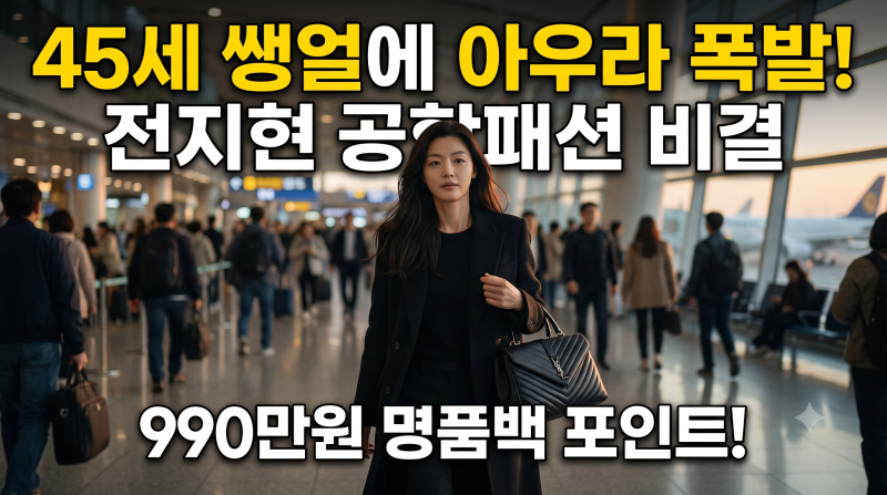 전지현 공항패션이 난리난 이유+45세 쌩얼에 990만원 생로랑 백?