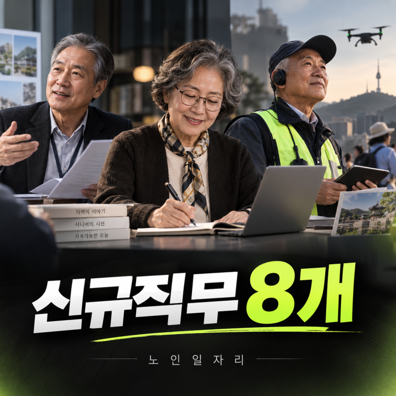 2026 노인일자리 신규 직무 8개 선정 어떤 일이고 어디서 신청할까?