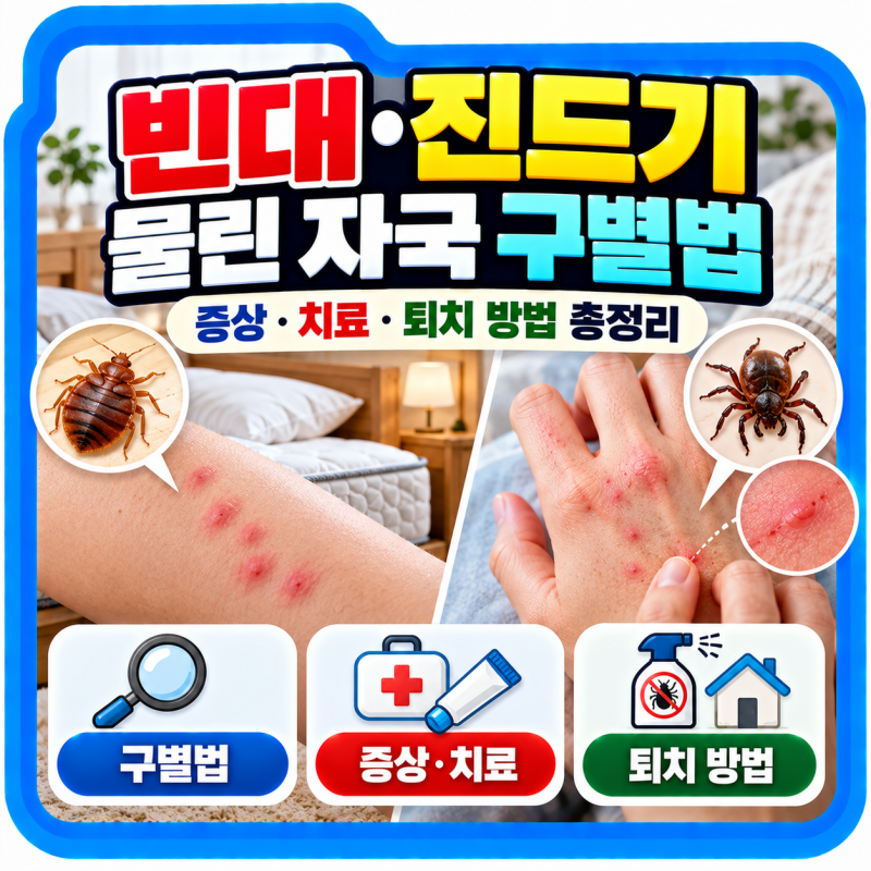 빈대 진드기 물린 자국 구별법, 증상·치료·퇴치 방법 총정리