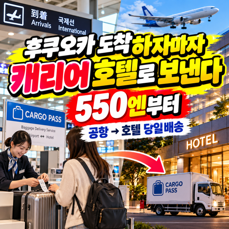 후쿠오카 공항 캐리어 호텔 배송 카고패스, 550엔 가격·이용시간·가능 호텔 총정리