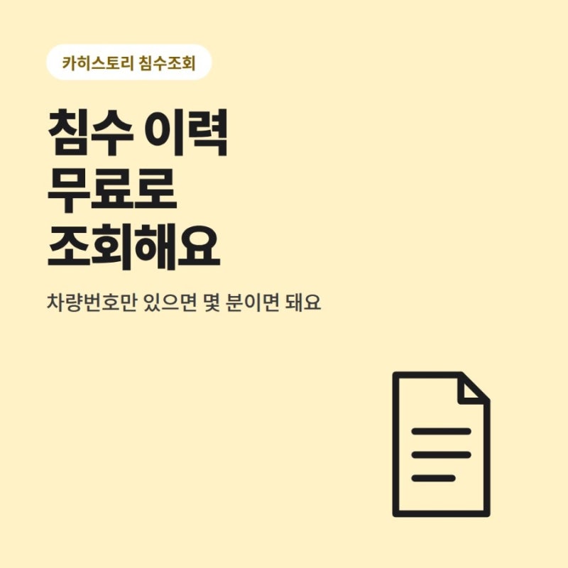 카히스토리 무료 침수차 조회 방법｜차량번호 확인 후 자동차365까지 보는 순서