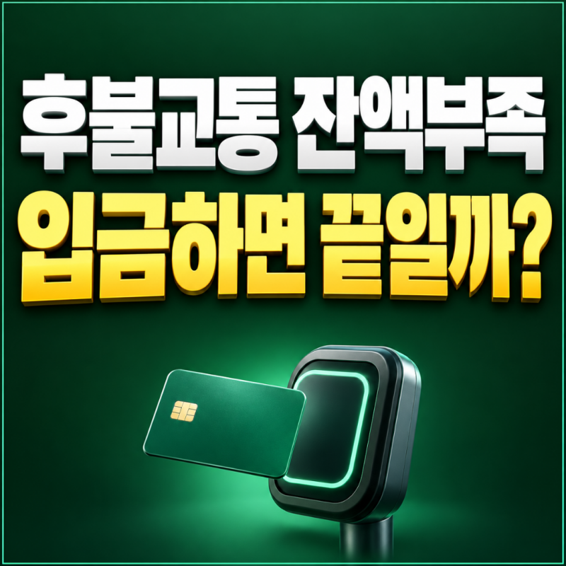 체크카드 후불교통 잔액부족이면 어떻게 될까요? 입금 후 재출금과 교통카드 사용까지