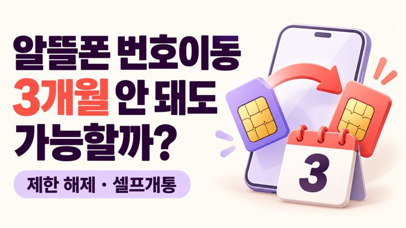 알뜰폰 번호이동 3개월 제한 해제 방법, 셀프개통이 안 된다면?