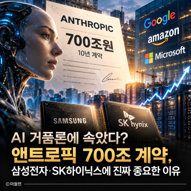 AI 거품론에 속았다? 앤트로픽 700조 계약, 삼성전자·SK하이닉스에 진짜 중요한 이유
