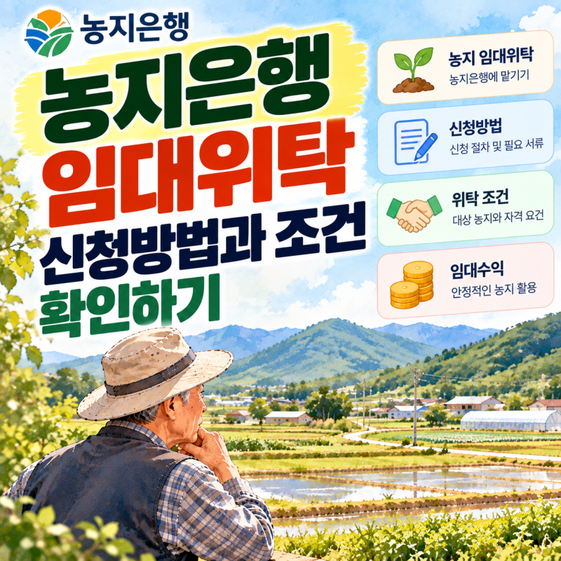 농사짓기 어려운 땅 농지은행에 맡길 수 있을까? 임대위탁 조건과 신청방법