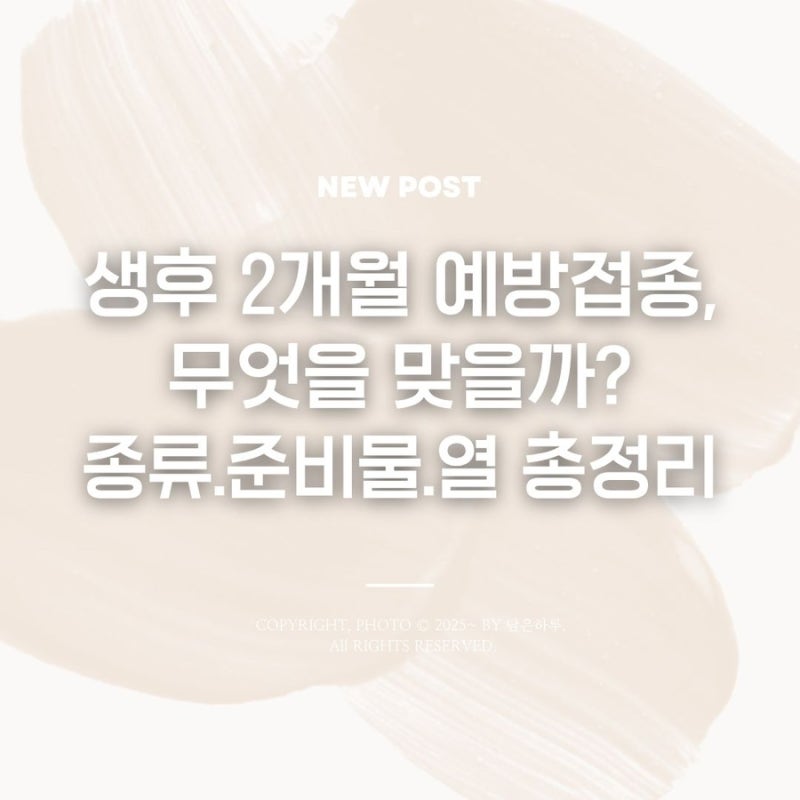생후 2개월 예방접종 총종리 | 종류. 준비물, 접종 후 열까지 필수체크