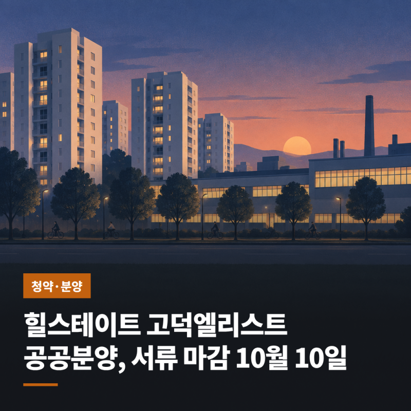 힐스테이트 고덕엘리스트 공공분양, 서류 마감 10월 10일
