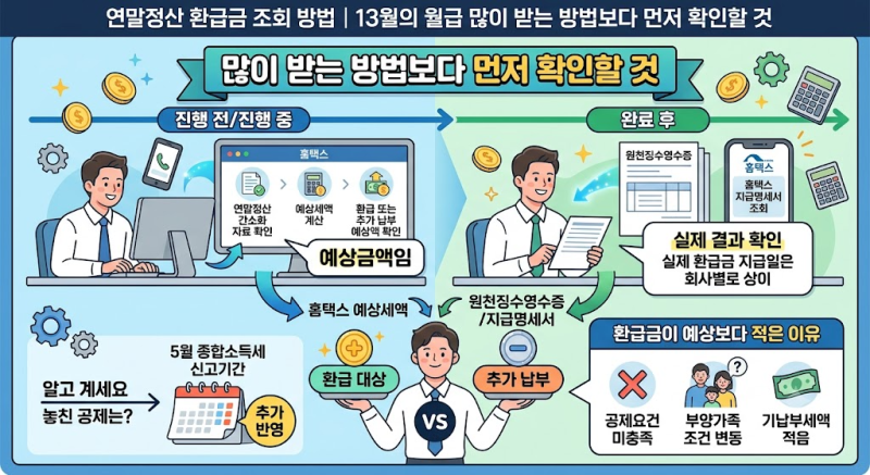 연말정산 환급금 조회 방법｜13월의 월급 많이 받는 방법보다 먼저 확인할 것