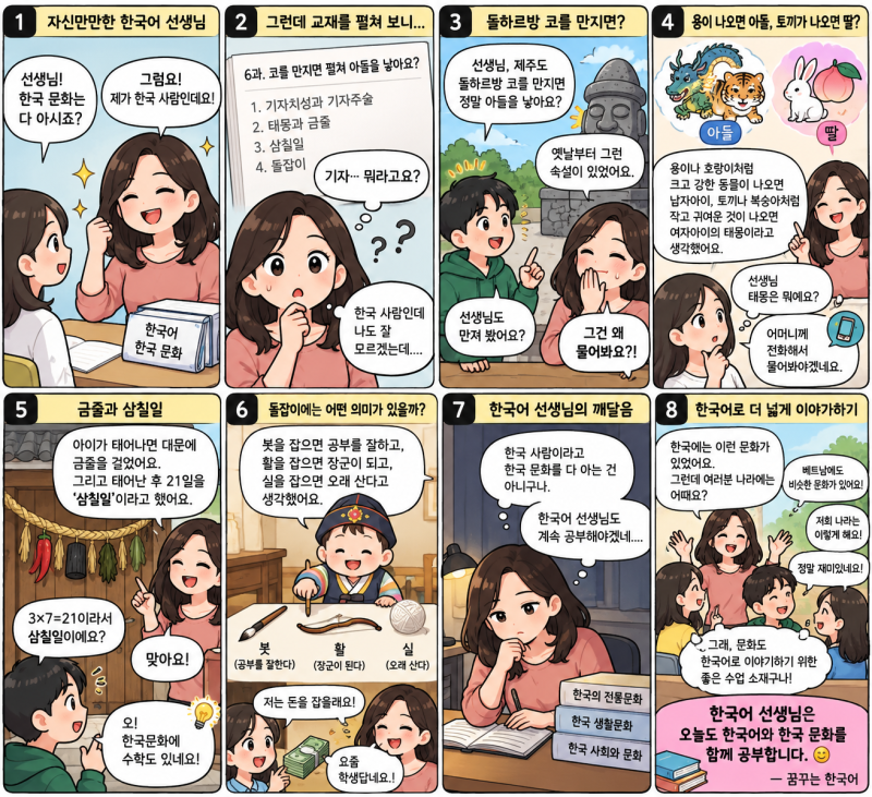 돌하르방 코를 만지면 정말 아들을 낳을까? 한국어 선생님도 공부하는 한국문화