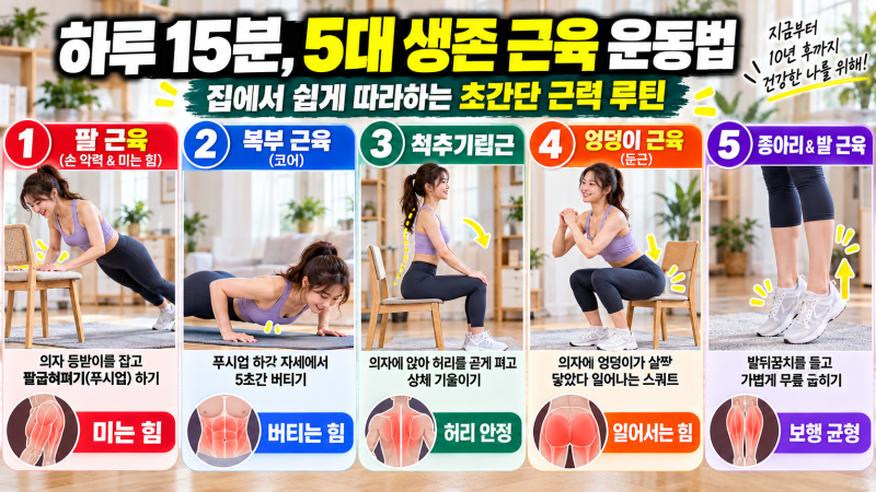 30대 이후 꼭 챙겨야 할 '근육 연금'! 홍정기 교수님의 5대 생존 근육 직접 해본 솔직 후기