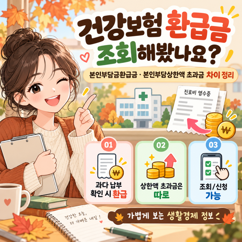 건강보험 환급금 조회해봤나요? 본인부담금환급금 상한액 초과금 차이 정리