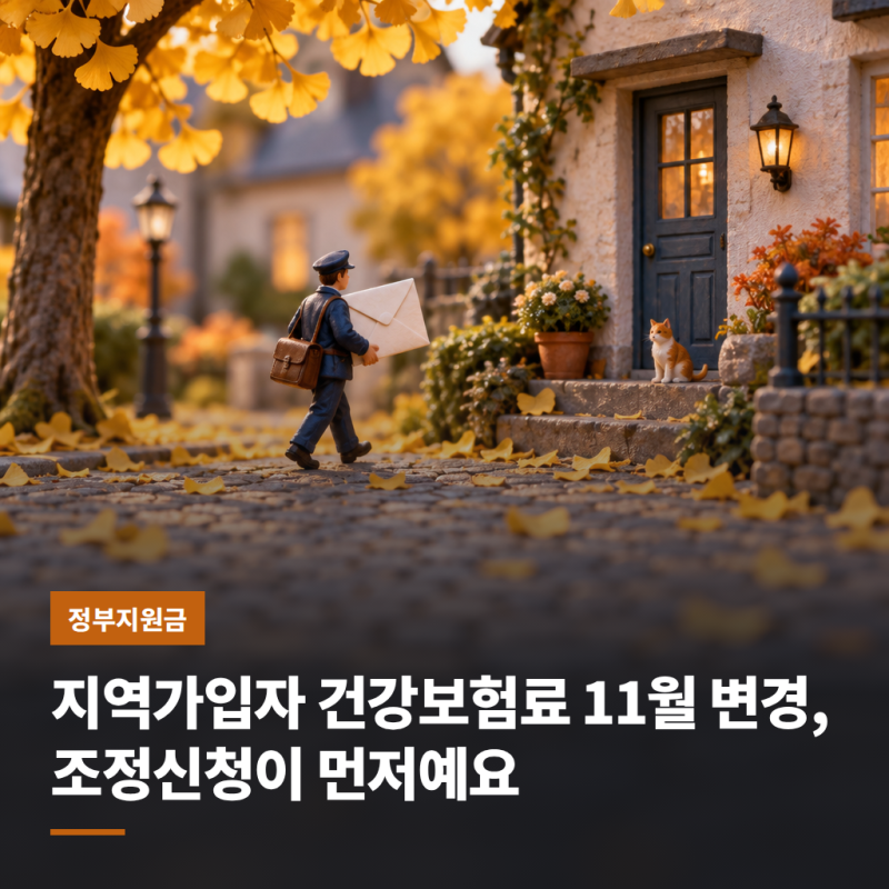 지역가입자 건강보험료 11월 변경, 조정신청이 먼저예요