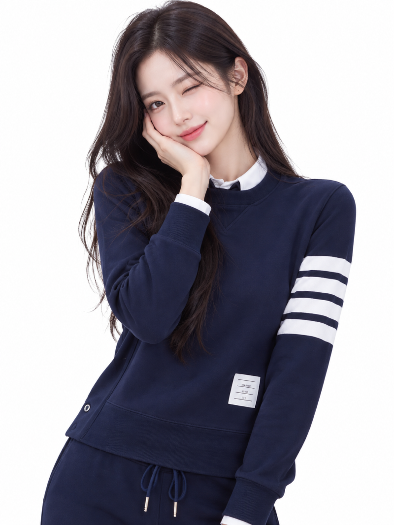 톰브라운 클래식 루프백 4바 스웨트셔츠 남자 맨투맨 디테일