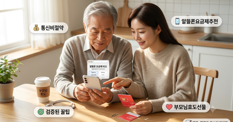 부모님 핸드폰 통신비 반으로 줄인 알뜰폰 요금제 비교& 선택 팁