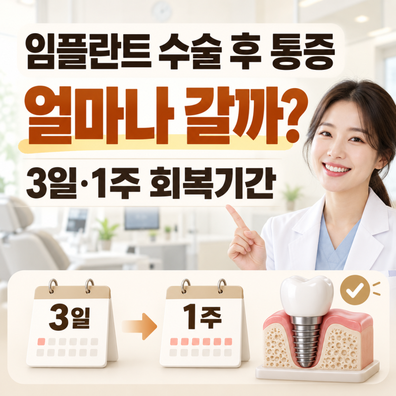 임플란트 수술 후 통증 얼마나 갈까? 3일·1주 회복기간 확인
