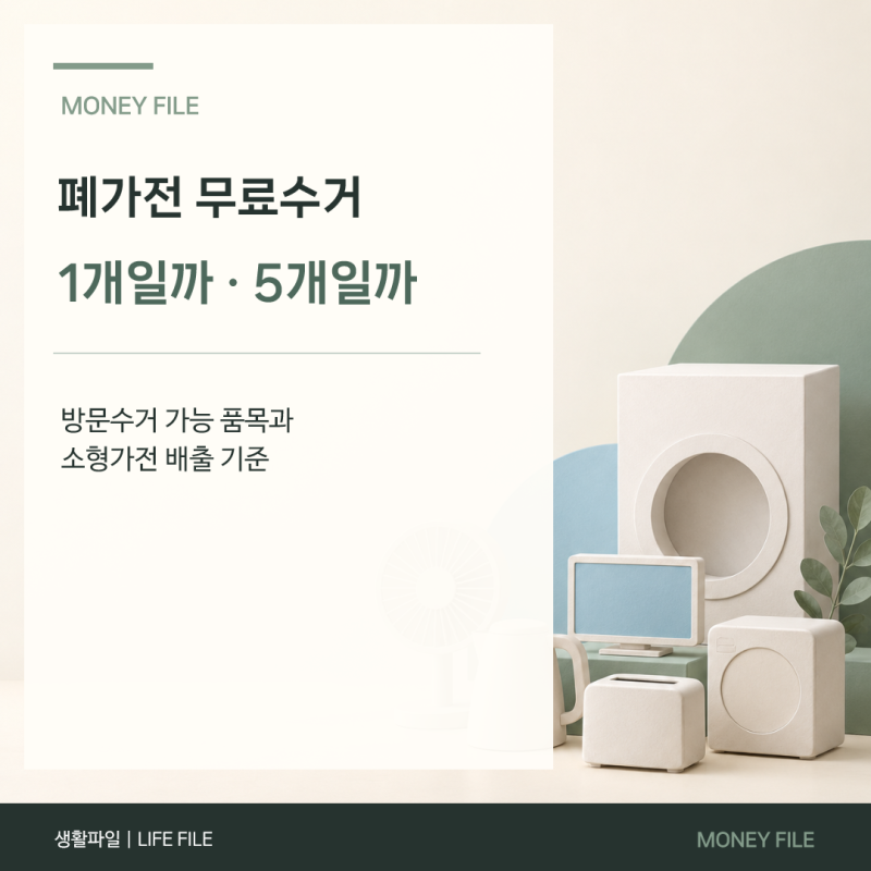 폐가전 무료수거, 품목부터 확인하세요｜방문수거·소형가전 배출 기준