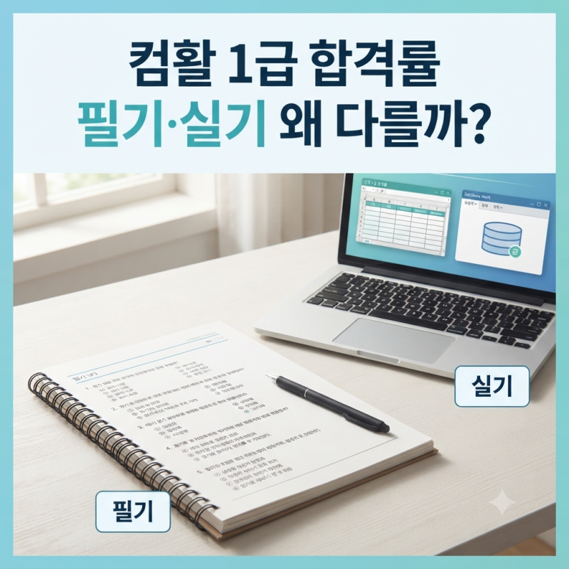 컴활 1급 필기 합격률 몇 %일까? 실기와 차이가 큰 이유