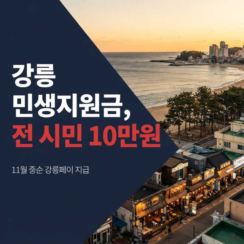 강릉 민생지원금 소득 재산 관계없이 1인 약 10만원 강릉페이로 11월 중순 지급 시작