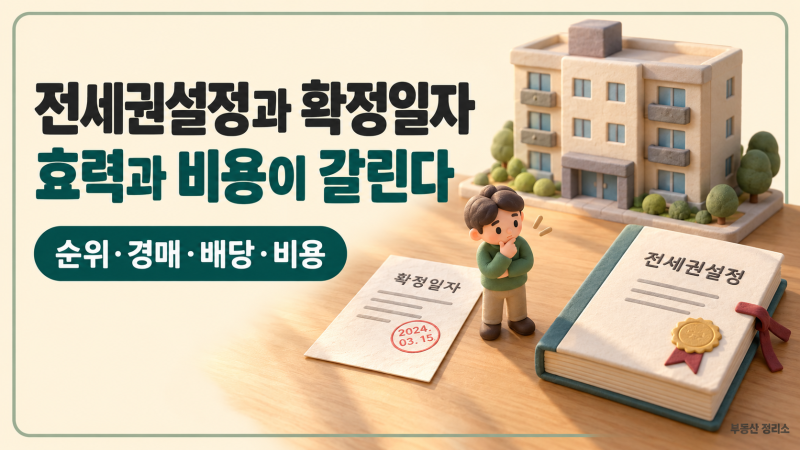 전세권설정 vs 확정일자 — 효력과 비용이 갈리는 지점