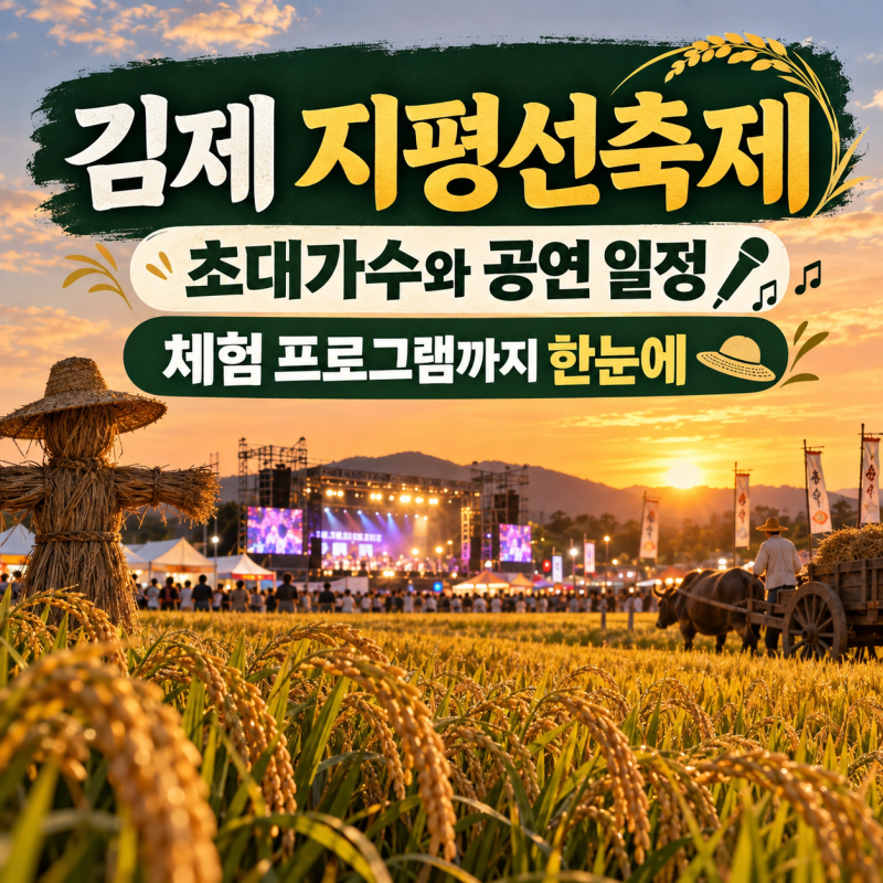 김제 지평선축제 초대가수와 무대 일정 미리 확인하기