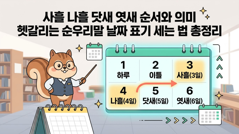 사흘 나흘 닷새 엿새 순서와 의미 헷갈리는 순우리말 날짜 표기 세는 법 총정리