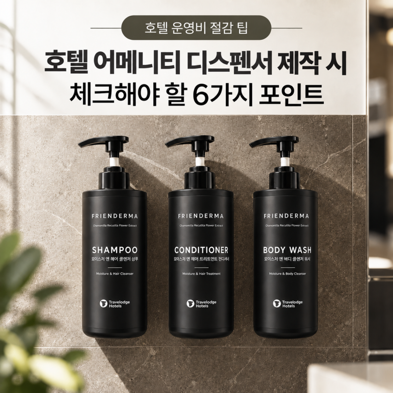 운영비 절감 팁, 호텔 어메니티 디스펜서 제작 시 체크해야 할 6가지