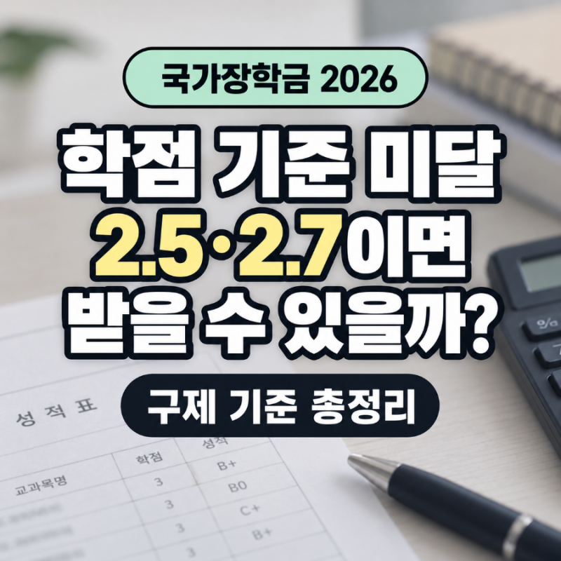 국가장학금 학점 2.5·2.7이면 탈락? 기준 미달·구제 조건 총정리