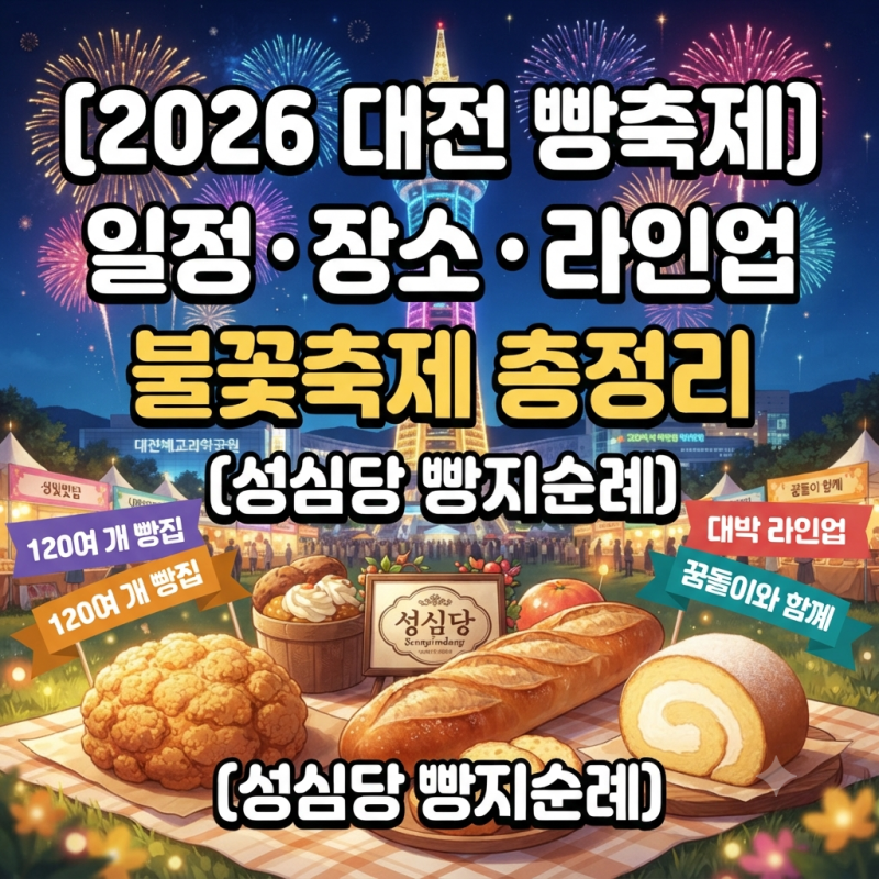 [2026 대전 빵축제] 일정 장소 라인업 불꽃축제 총정리 (성심당 빵지순례)