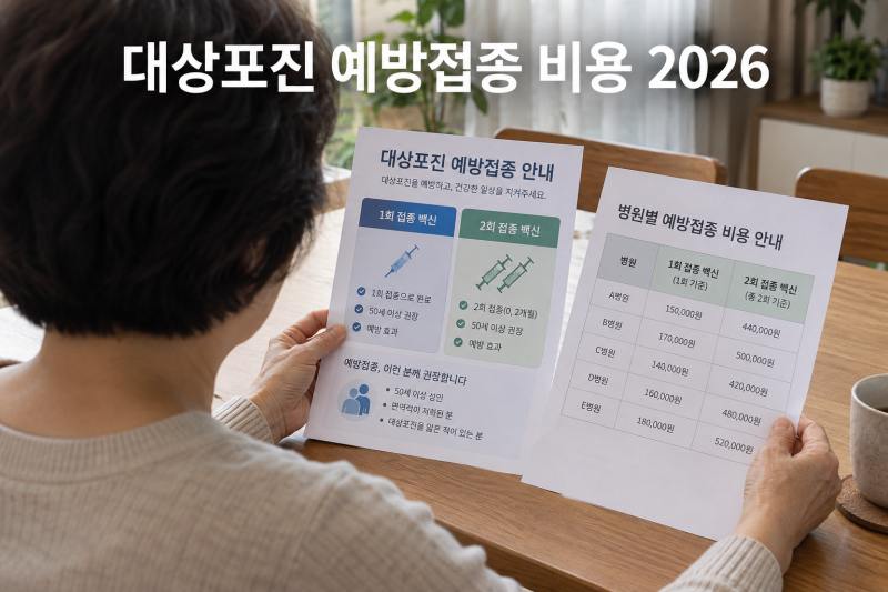 대상포진 예방접종 비용 2026, 싱그릭스 가격과 지자체 무료 지원 대상 확인법