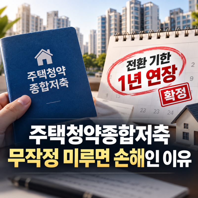 주택청약종합저축 전환 기한 1년 연장 확정, 무작정 미루면 손해인 이유