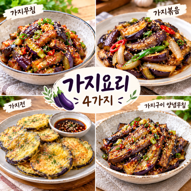 가지요리 4가지 가지무침·가지전·가지볶음·가지구이 맛있게 만드는 방법