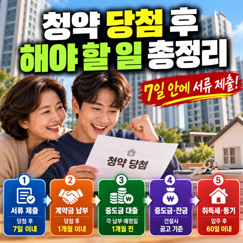 자녀 청약 당첨 후 7일이 생명! 챙겨야 할 서류와 분양대금 납입 방법