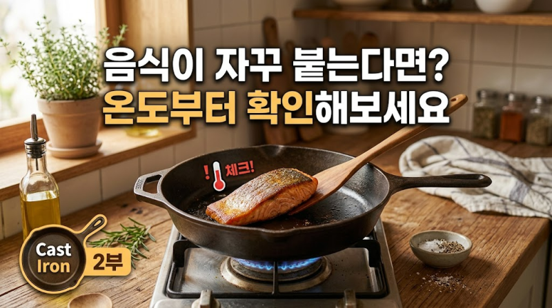 Cast Iron (무쇠팬), 음식이 자꾸 붙는다면 온도부터 확인해보세요