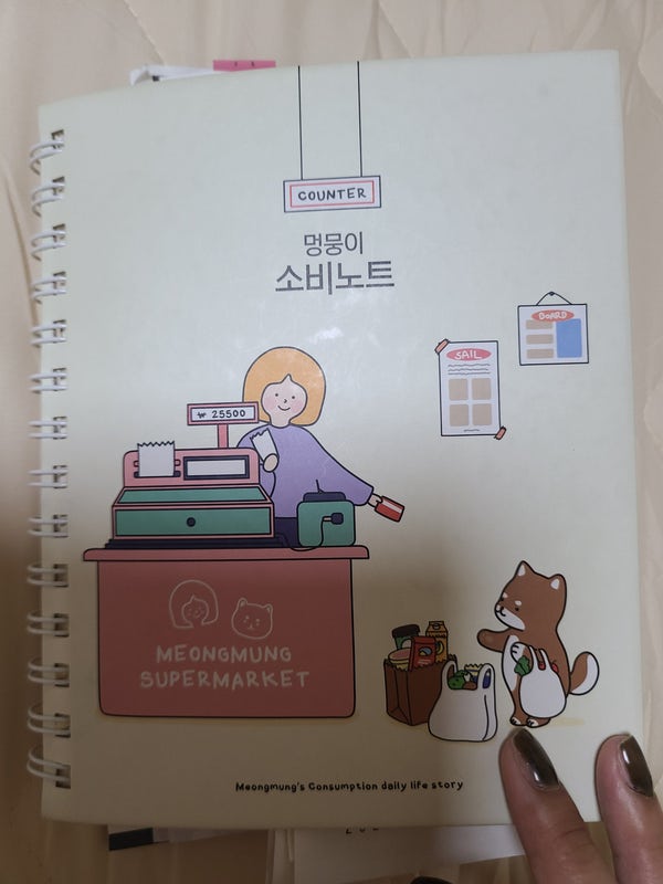 매달 말일 가계부 정산~~~ (짠순바다의 가계부 쓰는법 알뜰 소비 전략 멍뭉이 소비노트)