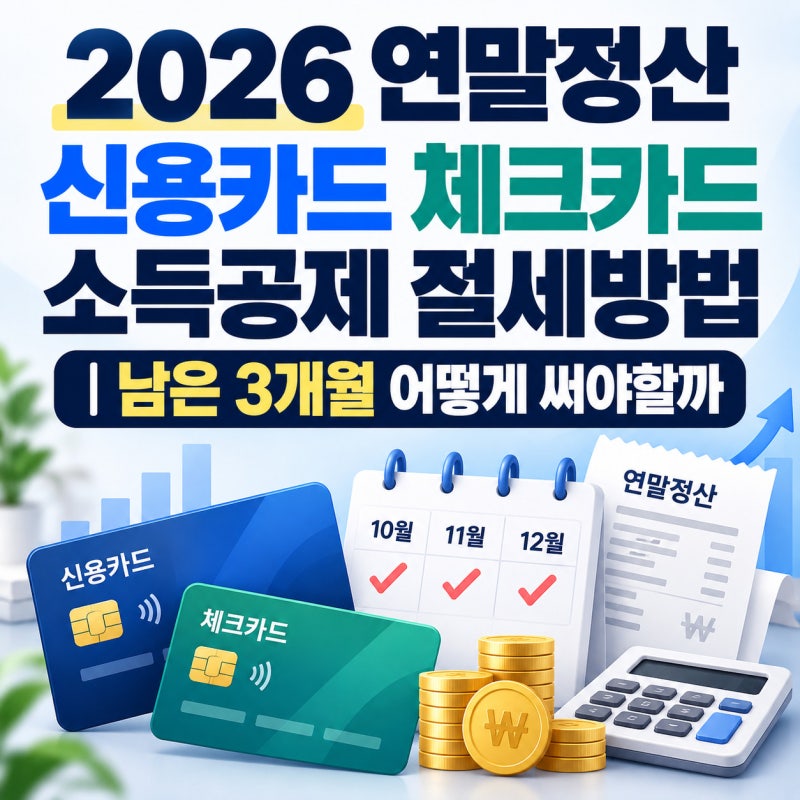 2026 연말정산 신용카드 체크카드 소득공제 절세방법｜남은 3개월 어떻게 써야할까