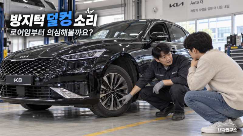 K8 로어암 교체비용, 방지턱 넘을 때 덜컹 소리 나면 양쪽 모두 갈아야 할까?
