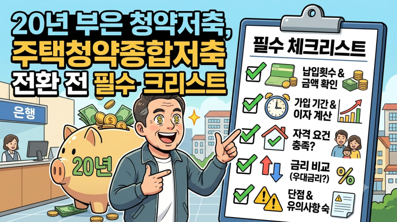 20년 부은 청약저축, 주택청약종합저축 전환 전 필수 체크리스트